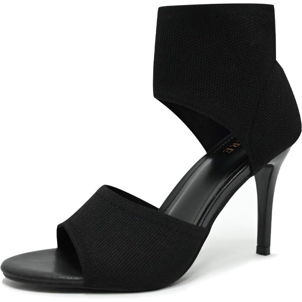 Women Black/3.7 In Ethylene Vinyl Acetate Wide Stretchy Stiletto High Heels